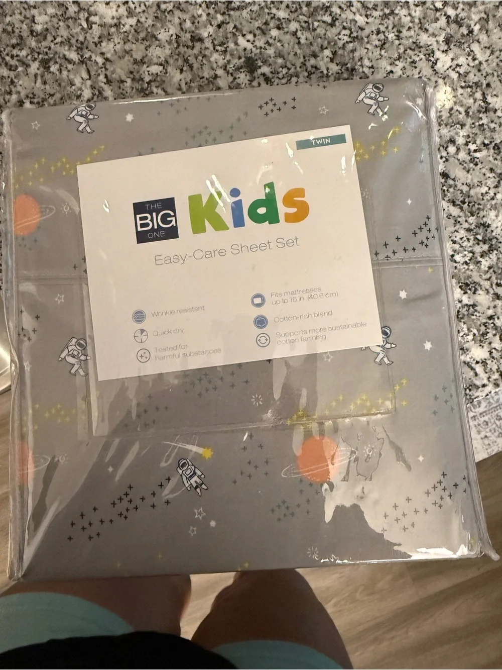The Big One Kids Gray Space-Themed Twin Sheet Set